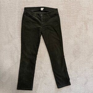 J. Crew Matchstick Dark Olive Corduroy Pants - Women’s 28S